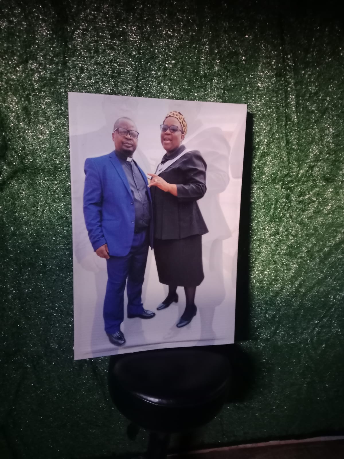 Couple photo print on board