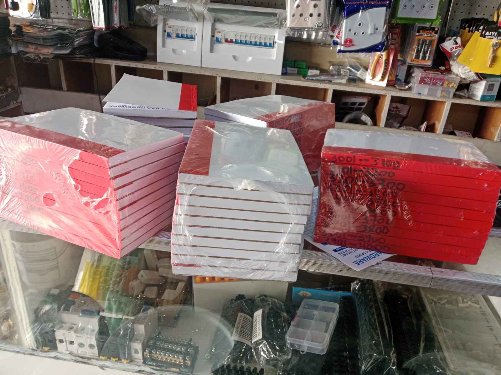 Stacks of printed receipt books