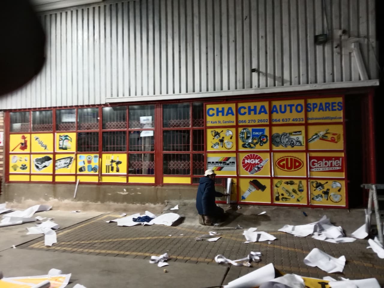Auto spares storefront signage