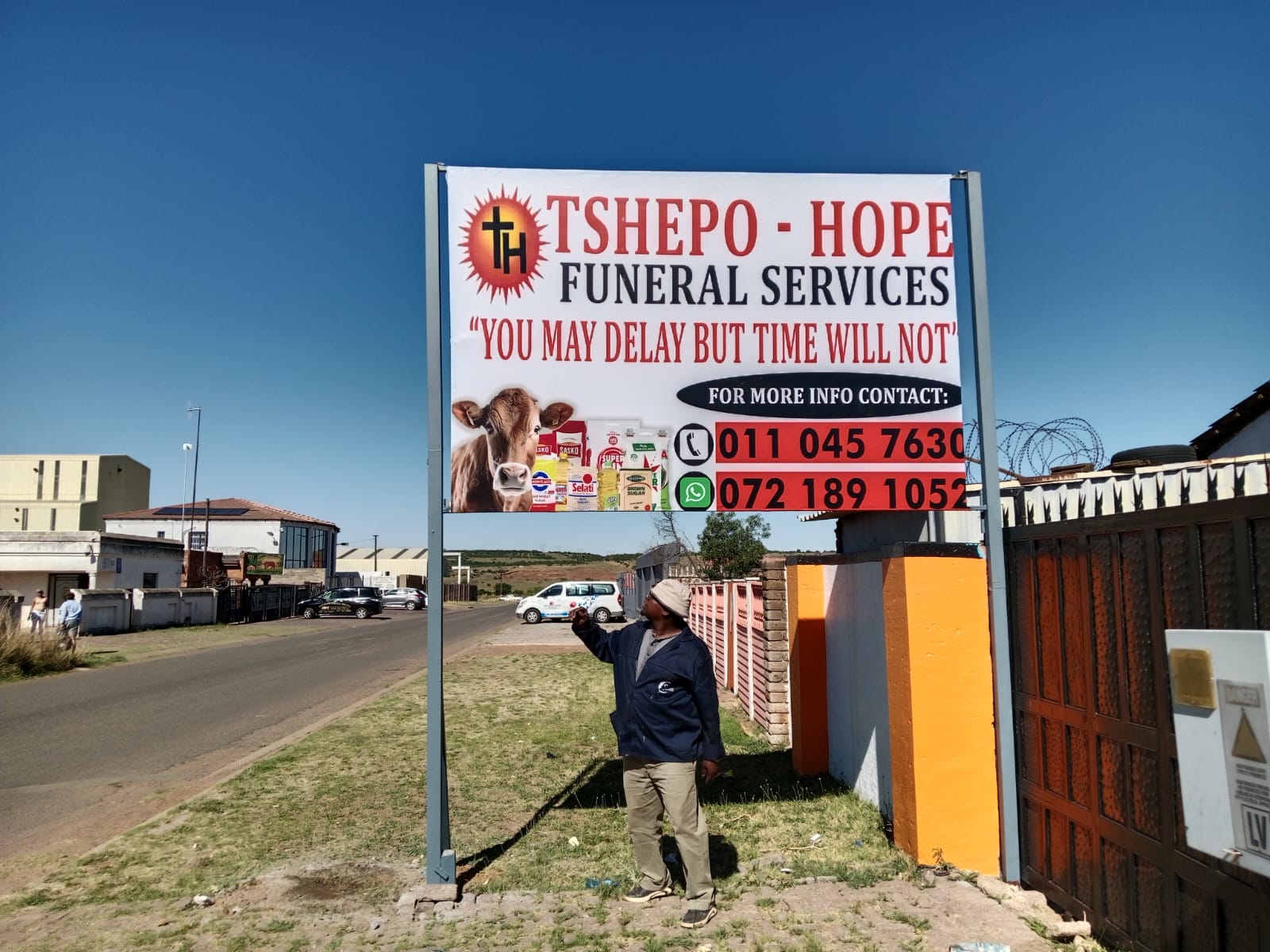 Funeral services street signboard