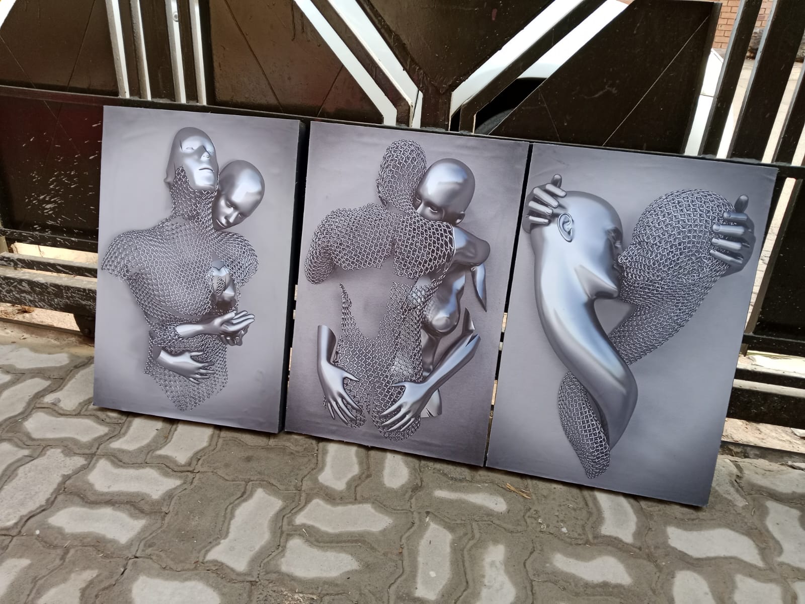 Three-piece canvas wall art set
